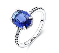 KUNSIR 925 Anelli in Argento Sterling per le Donne Cubic Zirconia Anelli Anello di Fidanzamento Anelli di Personalità R1