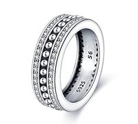 KUNSIR Anello in Argento Sterling 925 per Donne Cubic Zirconia Anello di Fidanzamento Anello di Personalità R1