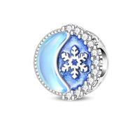 KUNSIR Bead Charm Ciondolo Argento Sterling 925 con Cubic Zirconia Pendenti per Pandora Braccialetti, Compatibile con Braccialetti e Collane europei