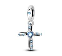 KUNSIR Bead Charm Ciondolo Argento Sterling 925 con Cubic Zirconia Pendenti per Pandora Braccialetti, Compatibile con Braccialetti e Collane europei