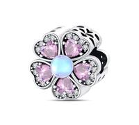 KUNSIR Bead Charm Ciondolo Argento Sterling 925 con Cubic Zirconia Pendenti per Pandora Braccialetti, Compatibile con Braccialetti e Collane europei