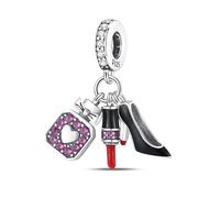 KUNSIR Bead Charm Ciondolo Argento Sterling 925 con Cubic Zirconia Pendenti per Pandora Braccialetti, Compatibile con Braccialetti e Collane europei