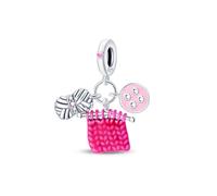 KUNSIR Bead Charm Ciondolo Argento Sterling 925 con Cubic Zirconia Pendenti per Pandora Braccialetti, Compatibile con Braccialetti e Collane europei