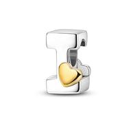 KUNSIR Bead Charm Ciondolo Argento Sterling 925 Lettere con Cubic Zirconia Pendenti per Pandora Braccialetti, Compatibile con Braccialetti e Collane europei