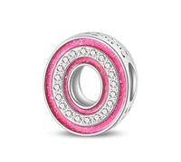KUNSIR Bead Charm Ciondolo Argento Sterling 925 Lettere con Cubic Zirconia Pendenti per Pandora Braccialetti, Compatibile con Braccialetti e Collane europei
