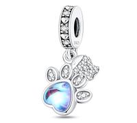 KUNSIR Ciondolo Argento Sterling 925 con Cubic Zirconia Pendenti per Pandora Braccialetti, Compatibile con Braccialetti e Collane europei, perfetto Regali per Moglie e Ragazze C6