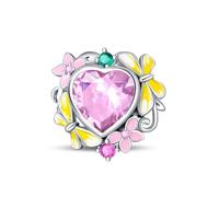 KUNSIR Ciondolo Argento Sterling 925 con Cubic Zirconia Pendenti per Pandora Braccialetti, Compatibile con Braccialetti e Collane europei, perfetto Regali per Moglie e Ragazze C6