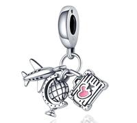 KUNSIR Ciondolo Argento Sterling 925 con Cubic Zirconia Pendenti per Pandora Braccialetti, Compatibile con Braccialetti e Collane europei, perfetto Regali per Moglie e Ragazze C1