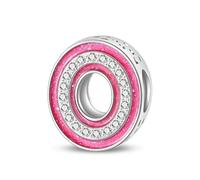 KUNSIR Ciondolo Argento Sterling 925 Lettere con Cubic Zirconia Pendenti per Pandora Braccialetti, Compatibile con Braccialetti e Collane europei, perfetto Regali per Moglie e Ragazze PAC355