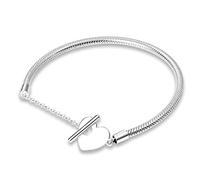 KUNSIR Moments-Bracciale Donna Adatto per Ciondolo Argento Sterling 925 Braccialetto Snake Bracciali Compatibile con Pandora Ciondolo