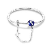 KUNSIR Moments-Bracciale Donna Adatto per Ciondolo Argento Sterling 925 Braccialetto Snake Bracciali Compatibile con Pandora Ciondolo B2