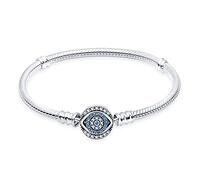 KUNSIR Moments-Bracciale Donna Adatto per Ciondolo Argento Sterling 925 Braccialetto Snake Bracciali Compatibile con Pandora Ciondolo B2