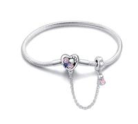 KUNSIR Moments-Bracciale Donna Adatto per Ciondolo Argento Sterling 925 Braccialetto Snake Bracciali Compatibile con Pandora Ciondolo
