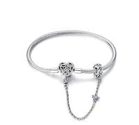 KUNSIR Moments-Bracciale Donna Adatto per Ciondolo Argento Sterling 925 Braccialetto Snake Bracciali Compatibile con Pandora Ciondolo