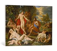 kunst für alle Quadro su Tela: Nicolas Poussin Midas und Bacchus - Stampa Artistica di Alta qualità, Tela con intelaiatura in Legno, Quadro Pronto per Essere Appeso, 75x55 cm