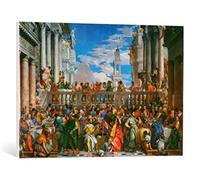 kunst für alle Quadro su tela: Paolo Veronese Die Hochzeit zu Kanaa - stampa artistica di alta qualità, tela con intelaiatura in legno, quadro pronto per essere appeso, 75x50 cm