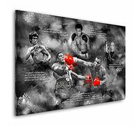 Kunstgestalten24 WTD - Stampa su tela con citazione "Mike Tyson Bruce Lee Ip Man", 60 x 40 cm, con cornice da 2 cm
