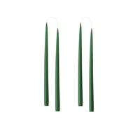 Kunstindustrien® Candele a bastoncino, prodotte in Danimarca, 42 colori disponibili, candele da tavola, candele colorate, lunga durata di 15 ore, set di candele regalo, 4 pezzi, 2,2 x 35 cm (verde