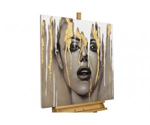 KunstLoft® Dipinto acrilico 'Behind the Curtain' | dipinto a mano 80x80cm