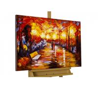 KunstLoft® Dipinto acrilico 'Luce delle lampade del viale nel parco' | dipinto