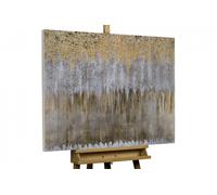 KunstLoft® Dipinto acrilico 'Oro y Plata' | dipinto a mano 100x75cm