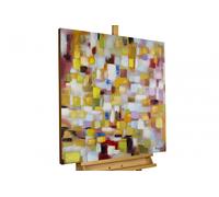 KunstLoft® Dipinto acrilico 'Patchwork pastello' | dipinto a mano 80x80cm