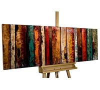 Kunstloft Metallo Rilievo 3D 'Flashy Wood' 150x50x5cm Fatto a Mano