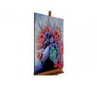KunstLoft® Quadro in metallo 3D 'The Peacock Majesty' 90x60x5cm fatto a mano