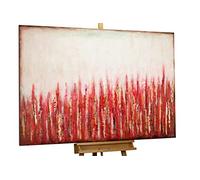 Kunstloft Quadro su tela | 100% DIPINTO A MANO | 80x120cm | Dipinto 'Calde scintille' | Astratto | Rosso Beige | Arte moderna