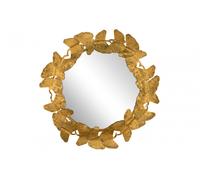 KunstLoft® Specchio da parete 'Ginkgo Wreath' | fatto a mano 80x80x5cm