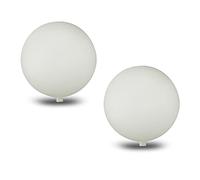 Kunststoff Kugel - Ugello in plastica per asta rotonda, diametro 8 mm, sfera da giardino, bianco opaco, liscio e resistente, 2 pezzi, Ø 12 cm, 2 pezzi