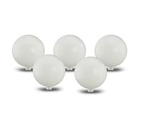 Kunststoff Kugel Ugello in plastica, per asta rotonda, diametro 8 mm, sfera da giardino, bianco opaco, liscio e resistente, 5 pezzi, Ø 6 cm-5 pezzi