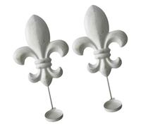 Kuntesetty 2 Pezzi Applique Da Parete Portacandele Ferro Battuto Croce con Iris Ornamentale Rustico Stilizzato per Decorare Soggiorno Camera Da Letto Sala Da Pra, Bianco