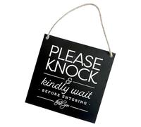 Kuntesetty Cartello Reversibile per Porta con Messaggi "Bussare, Attendere E Non Disturbare", Ideale per Le Aziende