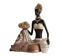 Kuntesetty Scultura Africana Decorazione da Interni Statuetta da Collezione Figurina Etnica Realizzata in Resina Leggera E Resistente Adatta per Arredare Spazi, Tolletto