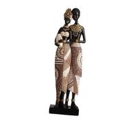 Kuntesetty Scultura Africana Decorazione da Interni Statuetta da Collezione Figurina Etnica Realizzata in Resina Leggera E Resistente Adatta per Arredare Spazi, Coppia