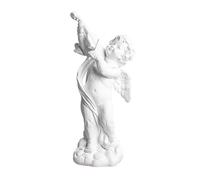 Kuntesetty Statua Decorativa di Un Angelo Che Suona Il Violino in Resina, Mini Scultura Musicale, Ideale Come Ornamento da Scrivania, Regalo da Collezione, Bianco