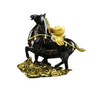 Kuntesetty Statua di Animale, Scultura di Cavallo, Ornamento Decorativo in Resina, Figura Creativa per Spazi Eleganti, Adatta per Ufficio, Libreria, Tavolo Da Ca, Oro Nero