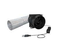 Kuntesetty Ventilatore Estrattore Parete Ventilazione Aspiratore Portatile Risparmio Energetico Materiale PP Adatto a Cucina Viaggio Esterno Ufficio, Tubo 3M a Doppia Ventola