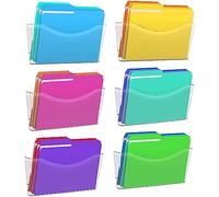 Kuntine.B Confezione da 6 portariviste trasparenti a tasca singola, da appendere alla parete, per ufficio e casa