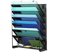 Kuntine.B Organizer da parete verticale a 7 ripiani, organizer per documenti da parete, in rete, per riviste, posta, documenti, per ufficio, scuola, casa