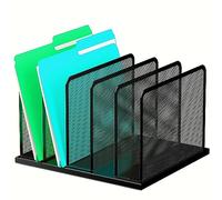 Kuntine.B Organizer da scrivania con 5 scomparti in rete verticale, organizer da scrivania durevole, organizer per ufficio, per casa, ufficio e aula