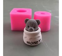 Kunye - Stampo in silicone 3D a forma di orso, per uso alimentare, facile da usare e pulire, colore casuale, 7,6 x 7,5 x 2,5 cm, perfetto per fondente, pasta di gomma, cioccolato, gelatina e altro