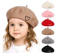 Kunyeah - Berretto in Lana da Donna, Stile Francese, Morbido, Ricamato, Caldo, per Mamma e Figlia