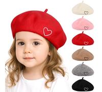 Kunyeah - Berretto in Lana da Donna, Stile Francese, Morbido, Ricamato, Caldo, per Mamma e Figlia