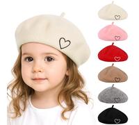 Kunyeah - Berretto in Lana da Donna, Stile Francese, Morbido, Ricamato, Caldo, per Mamma e Figlia