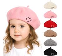 Kunyeah - Berretto in Lana da Donna, Stile Francese, Morbido, Ricamato, Caldo, per Mamma e Figlia