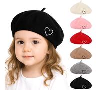 Kunyeah - Berretto in Lana da Donna, Stile Francese, Morbido, Ricamato, Caldo, per Mamma e Figlia