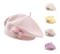Kunyeah Cappello a Berretto per Bambine Cappello a Berretto Invernale Caldo Toddler Cappello a Maglia in Stile Francese Baby Cute Flower Berets