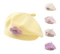 Kunyeah Cappello a Berretto per Bambine Cappello a Berretto Invernale Caldo Toddler Cappello a Maglia in Stile Francese Baby Cute Flower Berets